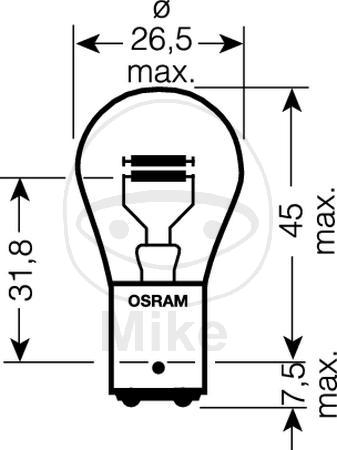 LAMPE 12V21/5W BAY15D